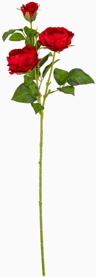 70cm Rose Spray X 3 Red