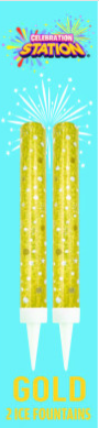 2 GOLD ICE FOUNTAIN CANDLES