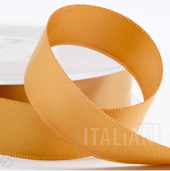 Satin ribbon 25mm x 25m Brown/Gold