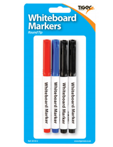 WHITEBOARD 4PK MARKERS SLIM