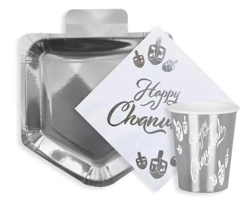 Chanukah Paper Plate SILVER
