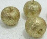 12 Mini Apples 3cm (Gold or Silver)