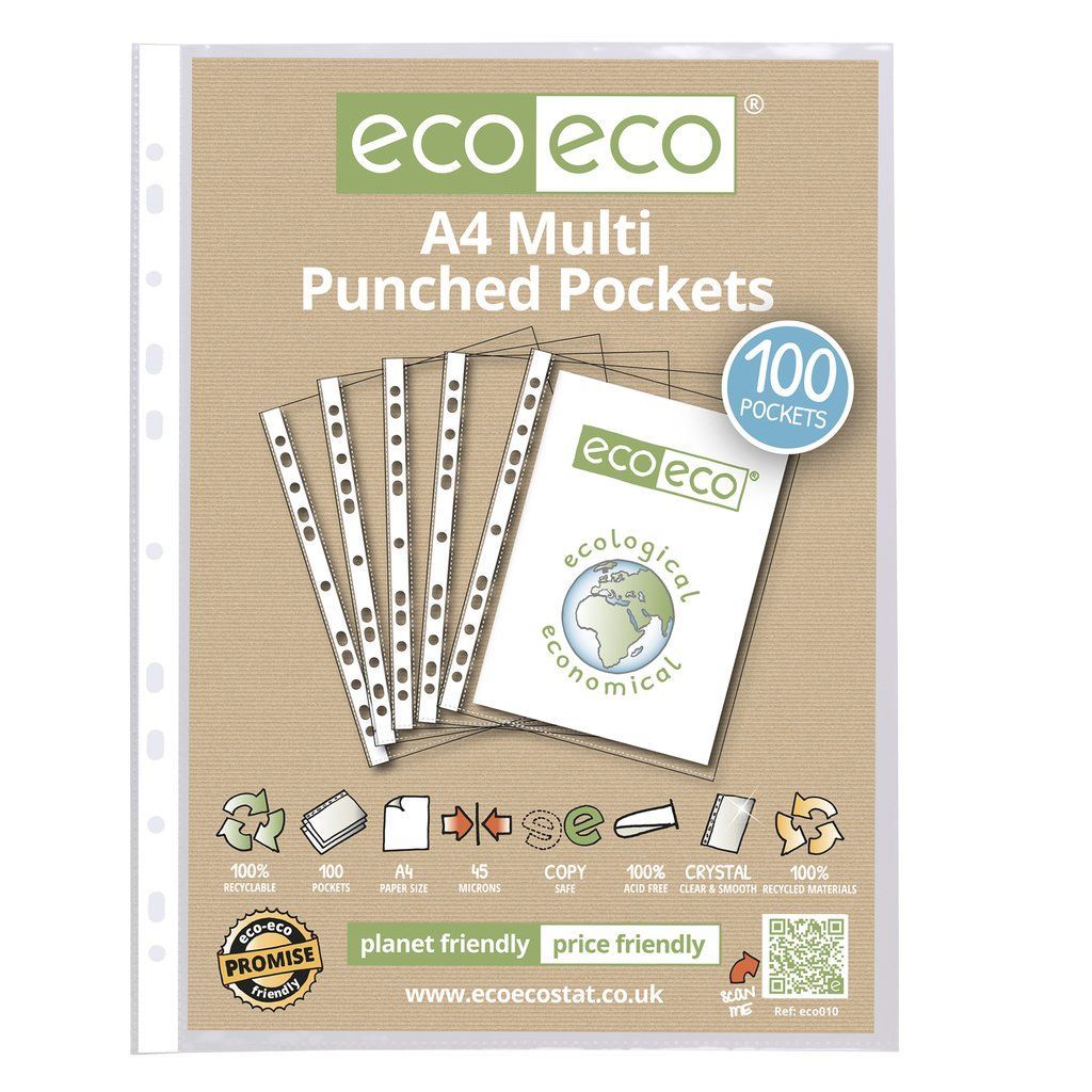 A4 100 PUNCHED POCKETS ECO