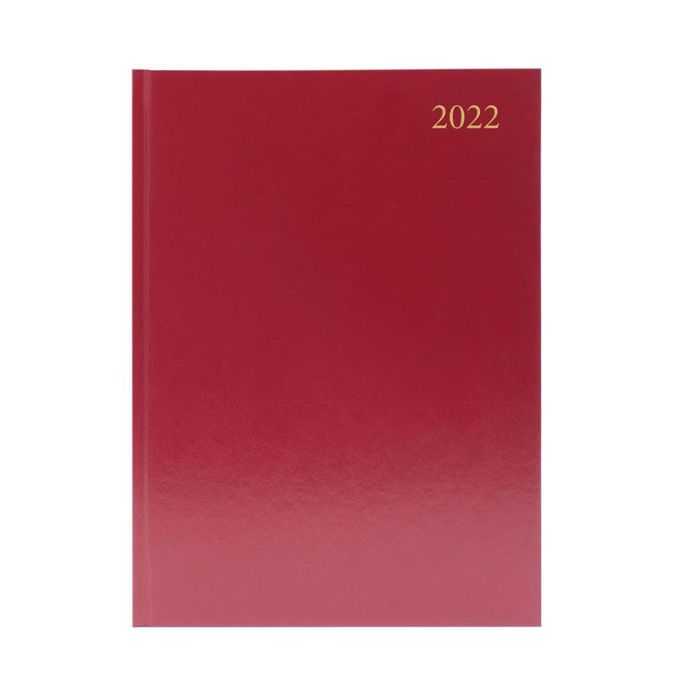2022 Desk Diary DAP A4 Burgundy