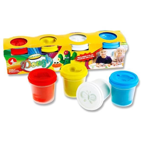 Woc 4X140g Pots Play Dough With Mould Li