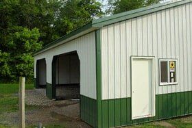 Green White Garage_Laurelville OH_Waynes Building Supply