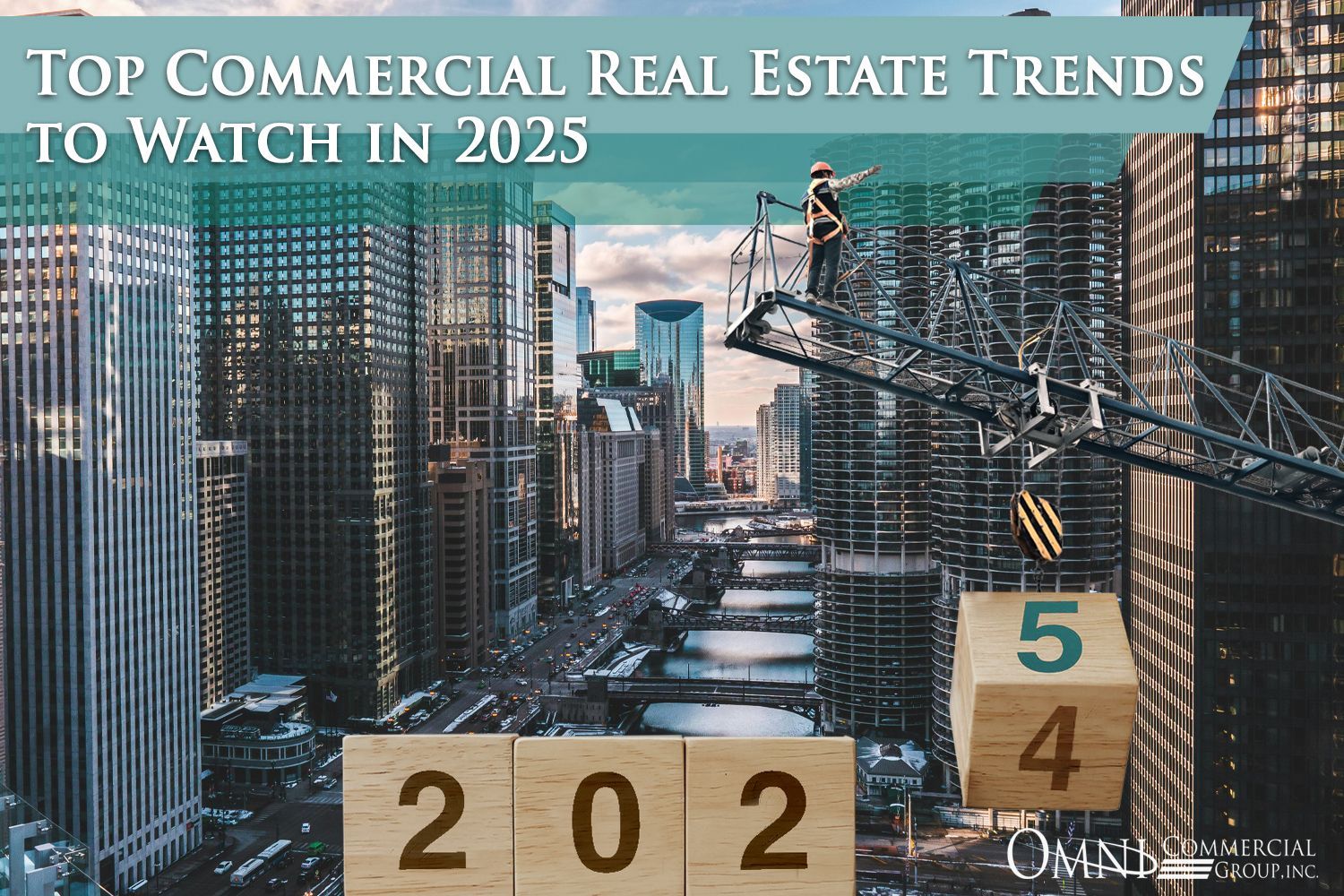 A poster for top commercial real estate trends to watch in 2025