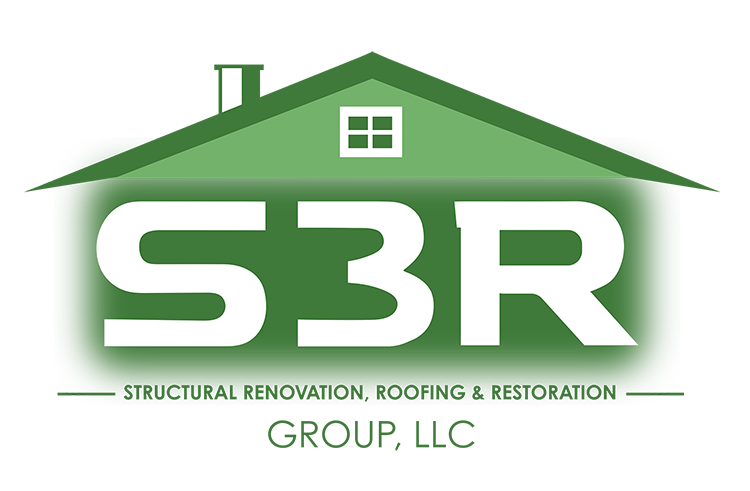 Logo for S3R Group: green house outline over white