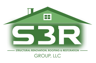 Logo for S3R Group: green house outline over white