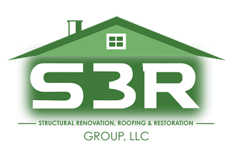 Logo for S3R Group: green house outline over white