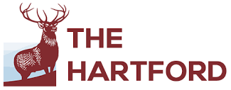 Logo for The Hartford; features a brown stag and the words 