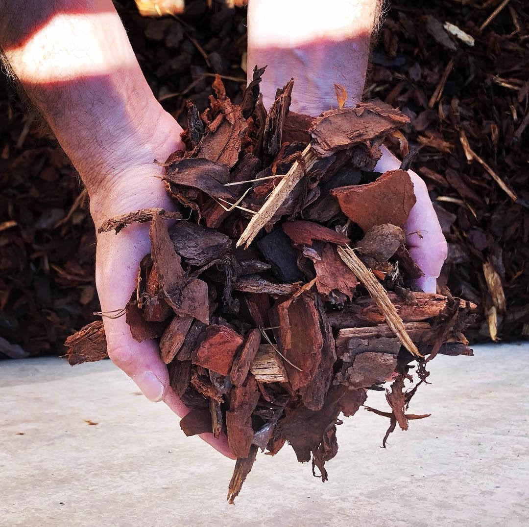 Two Hands Holding Bark — Schutz Landscape and Garden Supplies in Tomerong, NSW