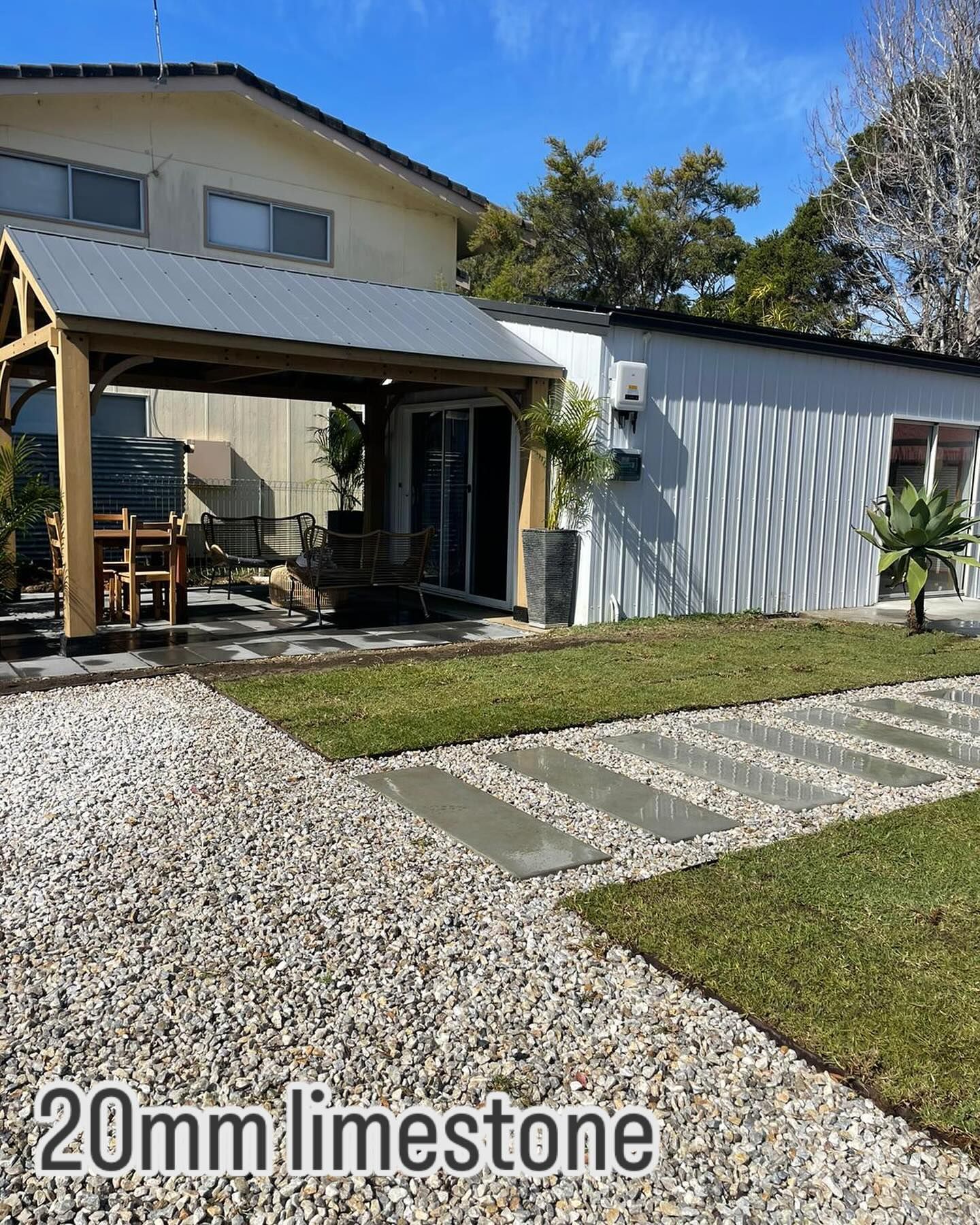 House with Pathway Filled of Aggregate — Schutz Landscape and Garden Supplies in Tomerong, NSW