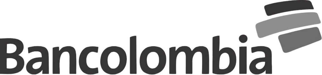 Un logotipo en blanco y negro para el Banco Colombia.