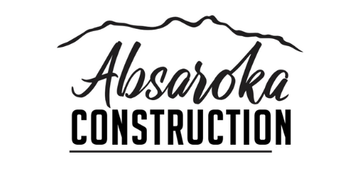 Absaroka Construction logo with mountain graphic above script text and a line below the bold text.