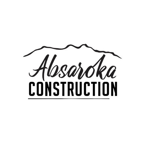 Absaroka Construction logo: Mountains over cursive 