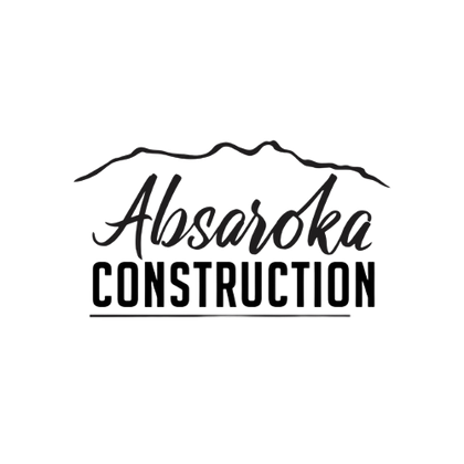 Absaroka Construction logo: Mountains over cursive