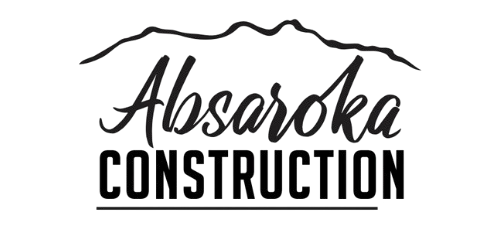 Logo: Absaroka Construction with mountain range above and line below the word "construction".