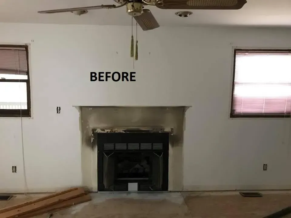 Before White Wall With Fireplace | Palmyra, NJ | Expert Fireplace