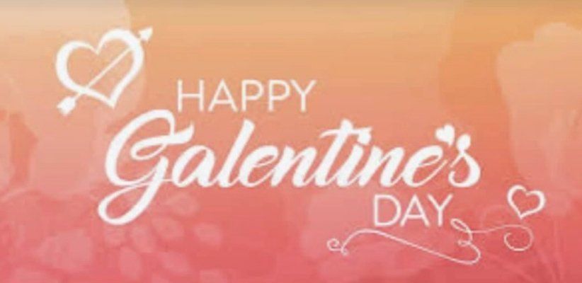 A pink background with the words `` happy galentine 's day ''