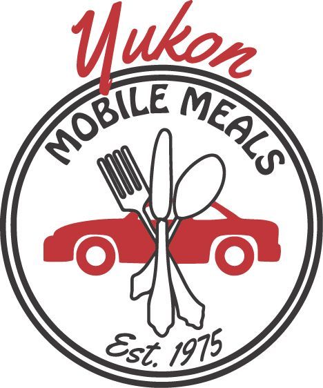 A logo for yukon mobile meals with a red car