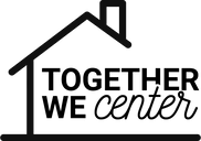 The logo for together we center is a house with a chimney on the roof.