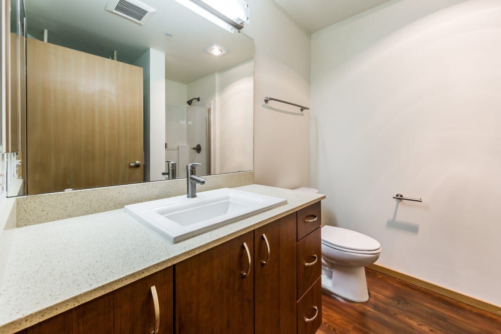 Bathroom at Marq West Seattle in Seattle, WA.