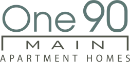 One 90 Main Apartment Homes logo in gray and white