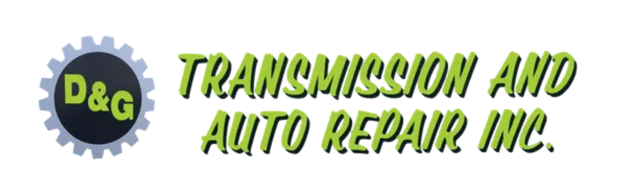 Logo of D&G Transmission and Auto Repair Inc. Gear with D&G, green and black, text: Transmission and Auto Repair Inc.