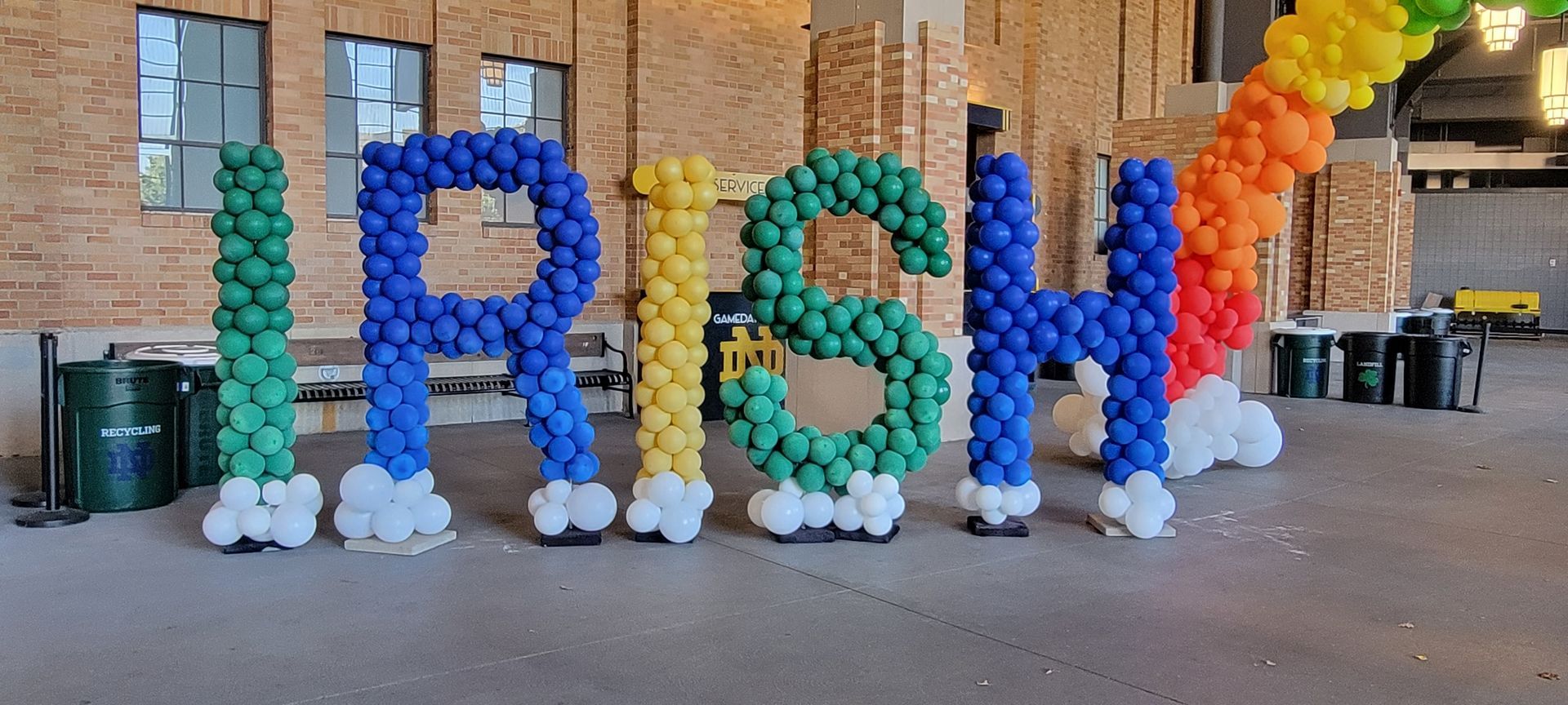 the word irish is made out of balloons in different colors