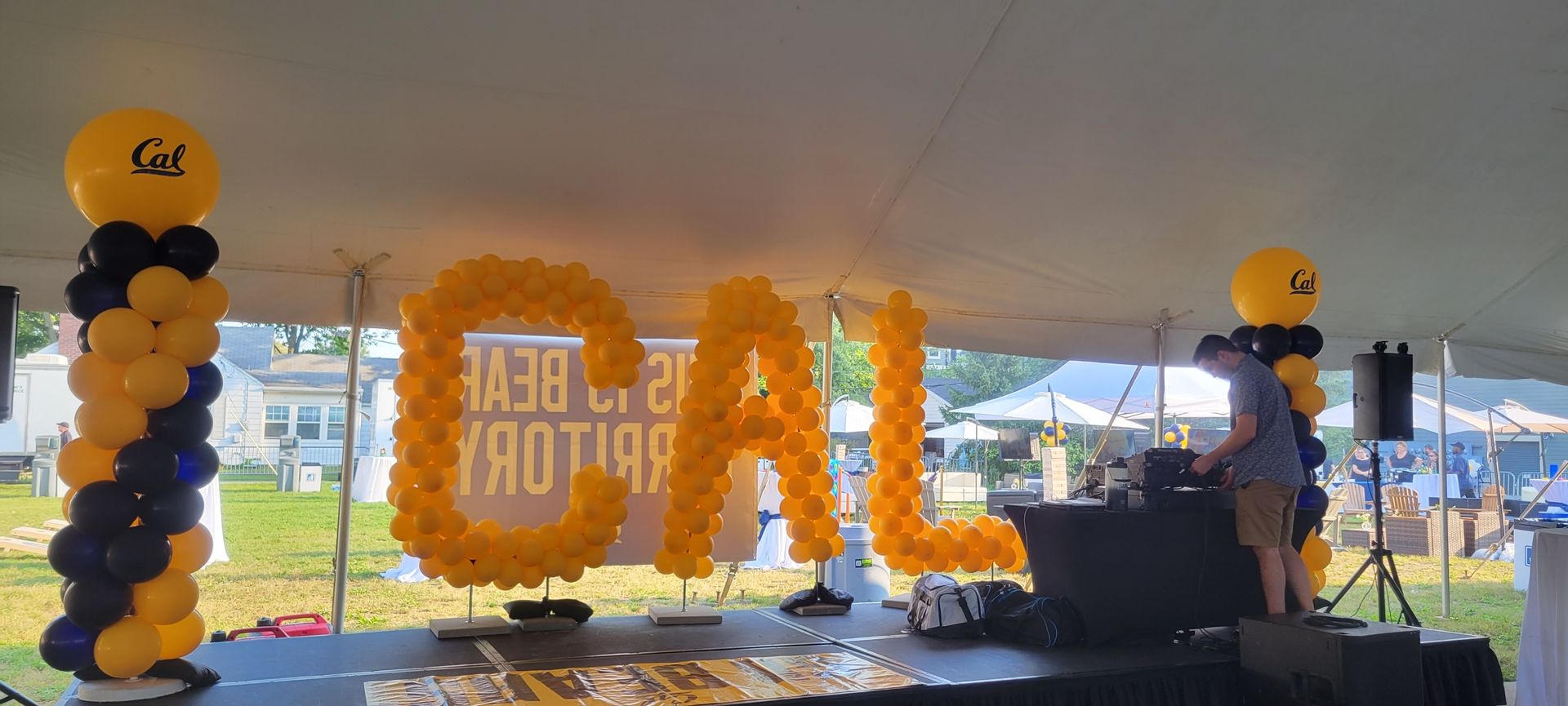 Decorated stage with 