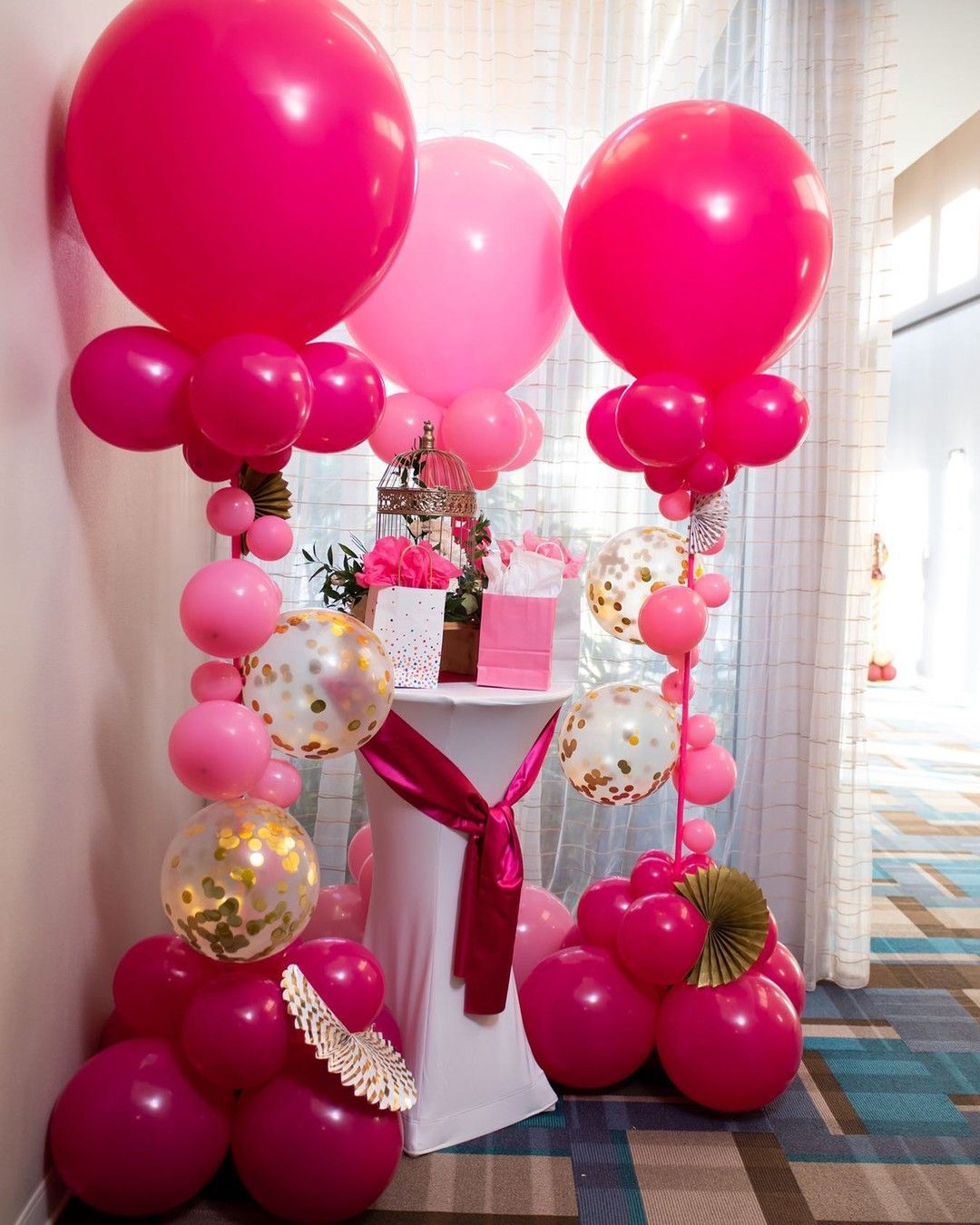 Valentine's Day balloon Columns.