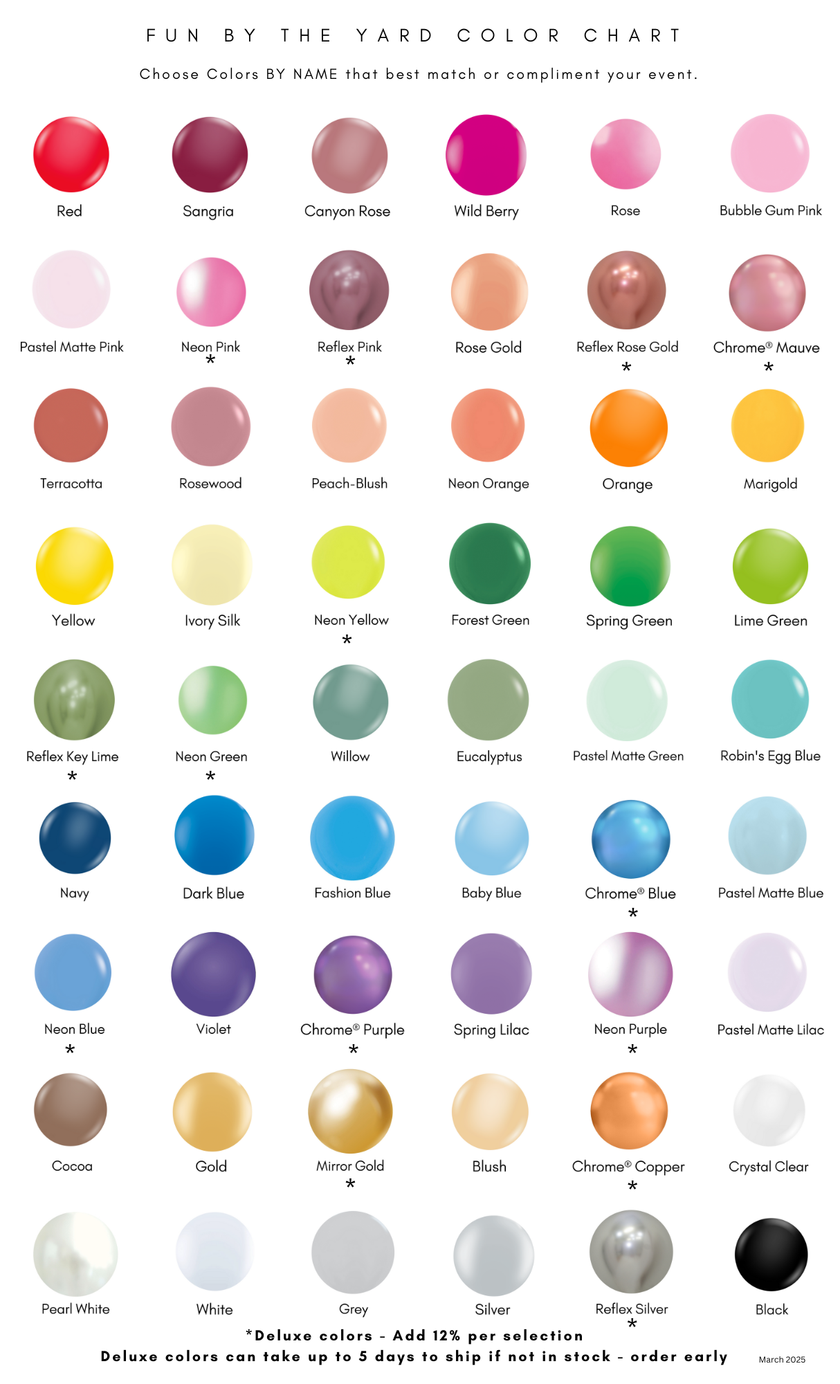 There are many different colored circles on a white background.