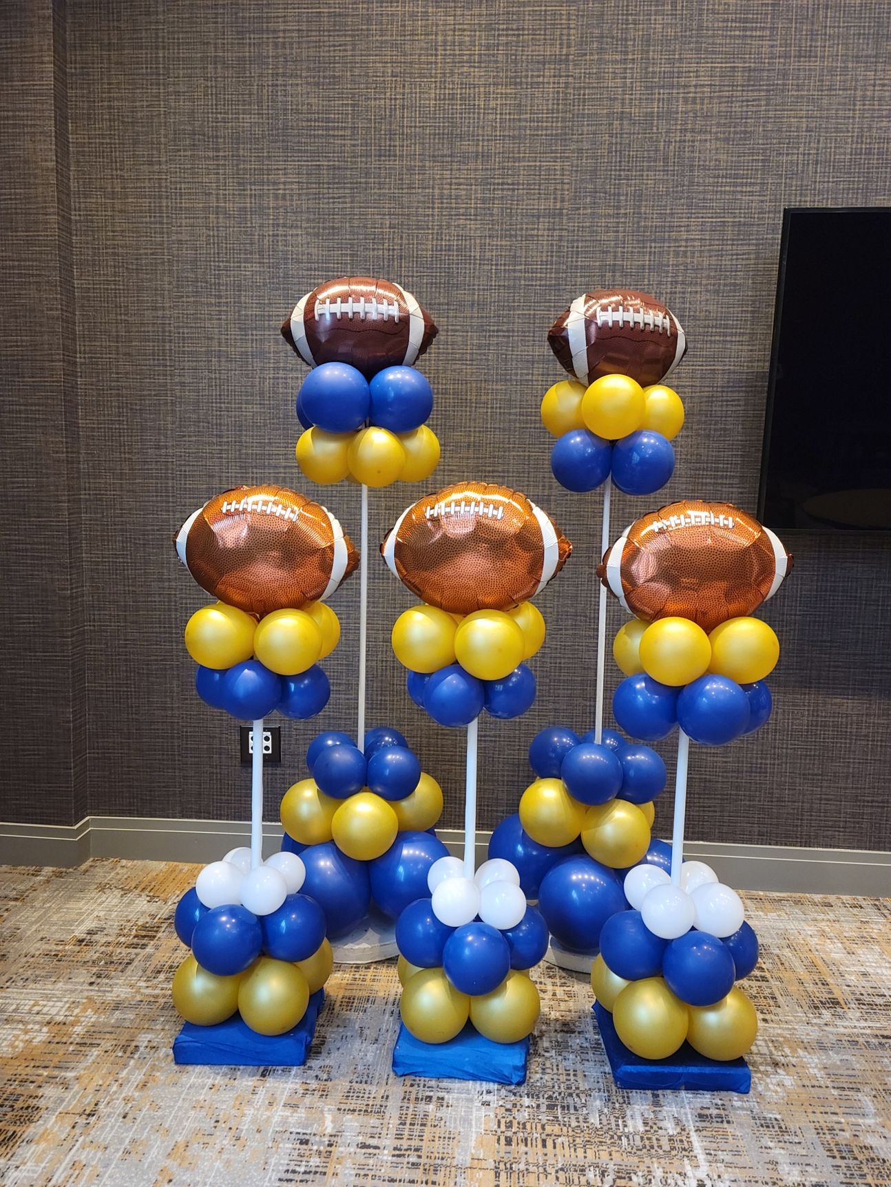 Football balloon centerpieces 