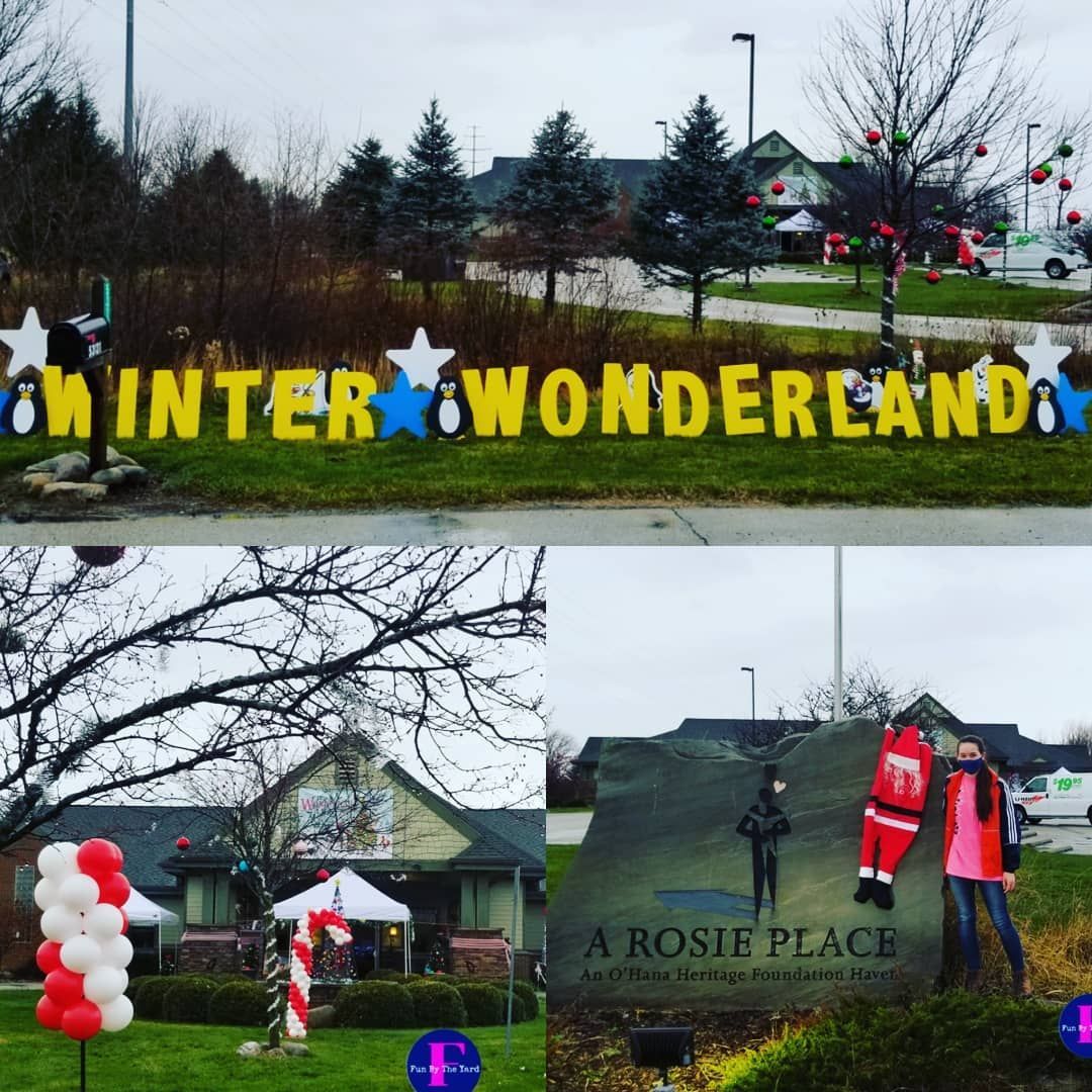 A sign that says winter wonderland on it. yard Card