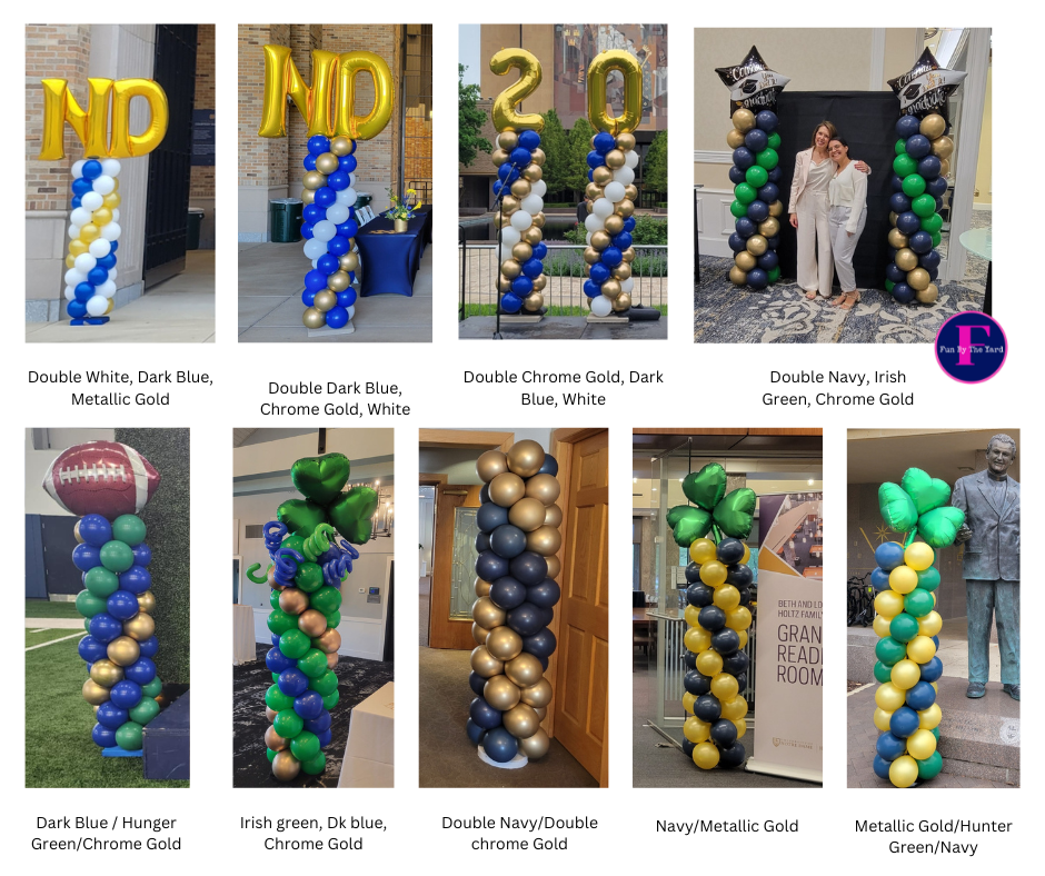 there are many different shades of notre dame balloons