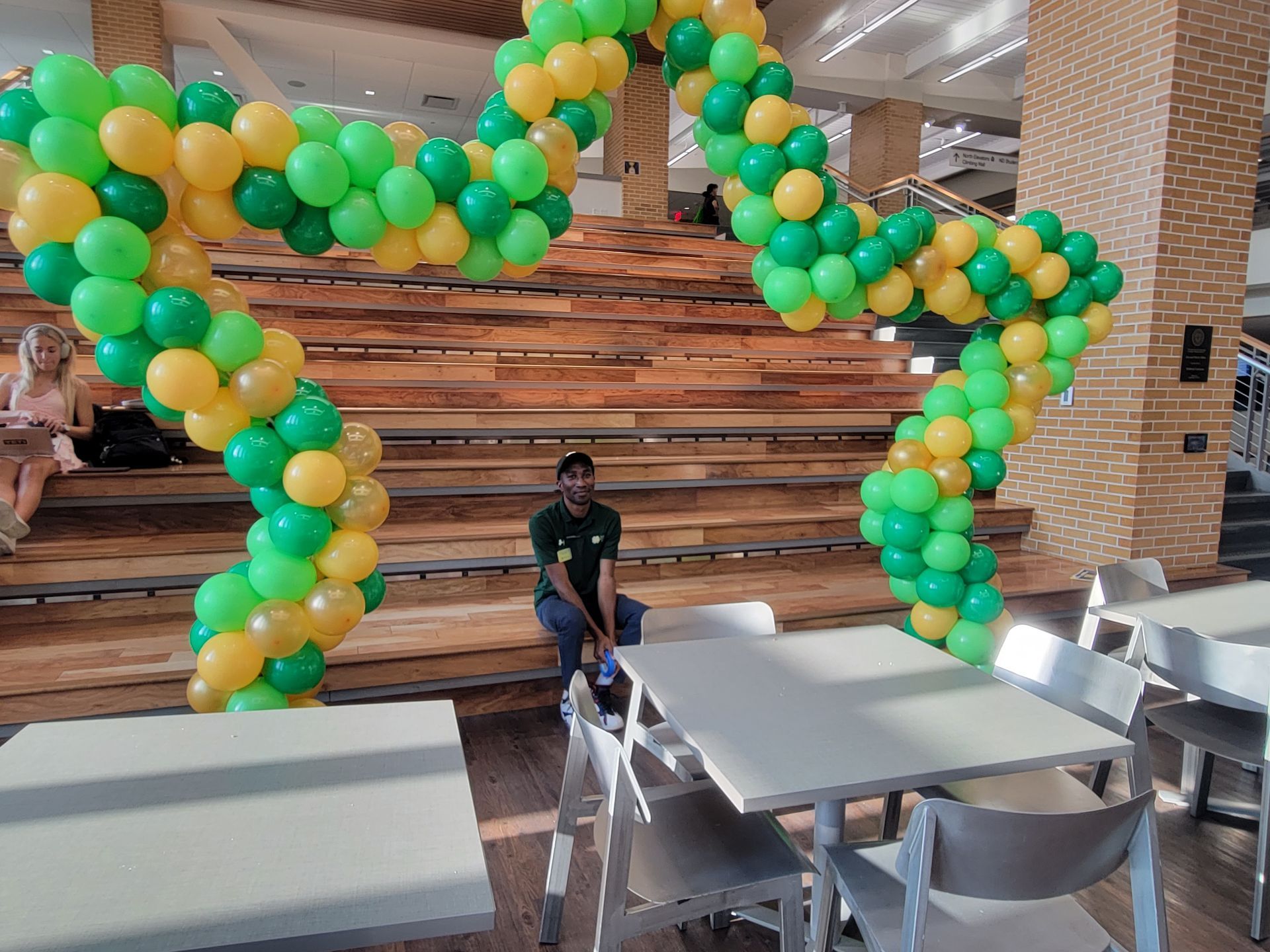 balloon star shaped arch at Duncan Center Notre Dame Indiana