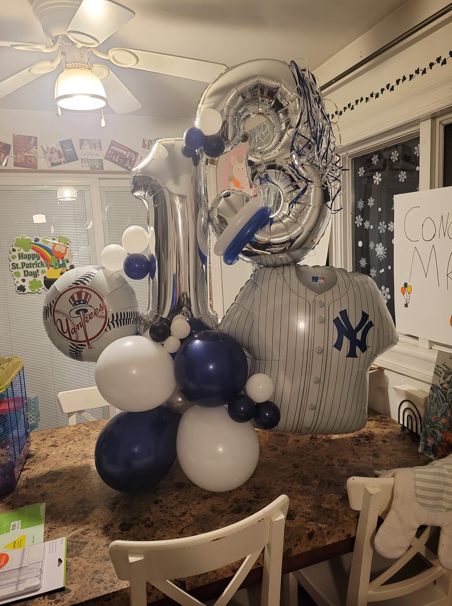 number 13 birthday balloon
