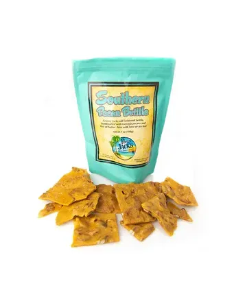 A bag of southern pecan grills next to a pile of chips