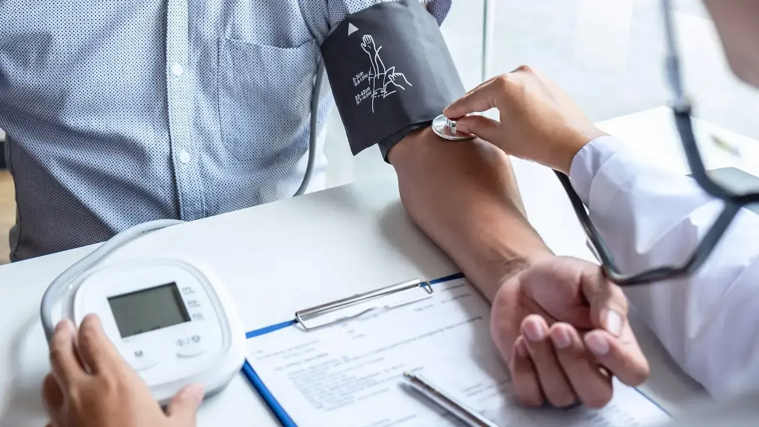 GP doctor taking blood pressure in Hornby Christchurch