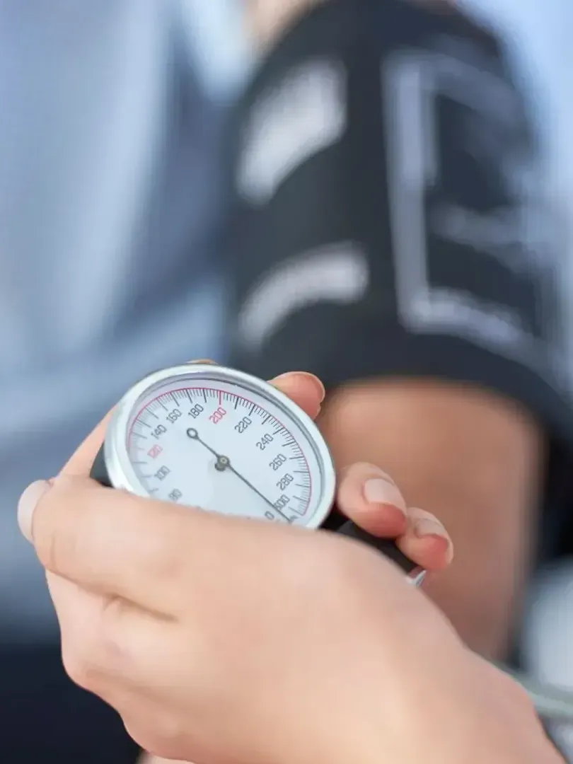 Doctor taking blood pressure for a drivers licence medical in Christchurch