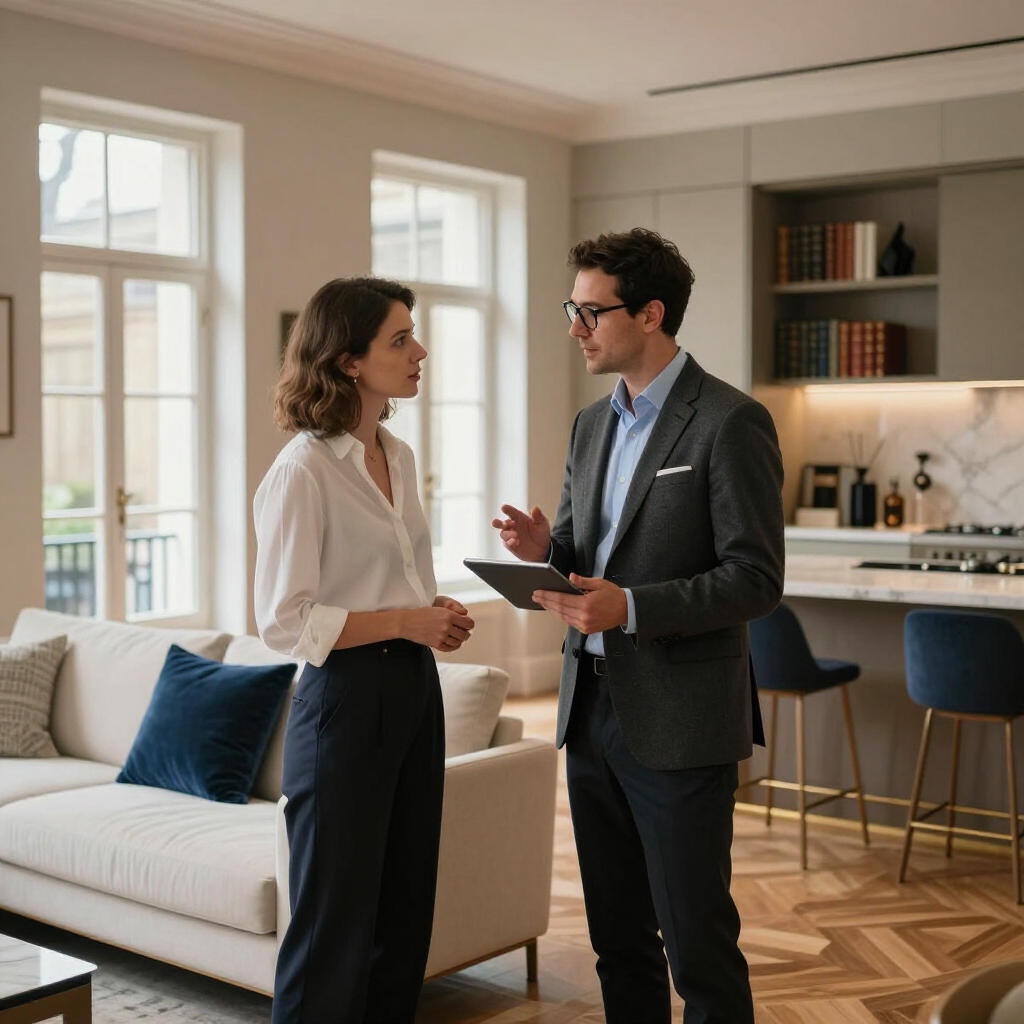 Aleia Home founder consulting with client on home renovation project