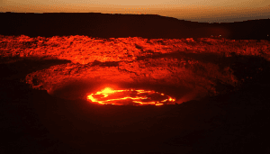 erta ale crater at night