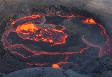 erta ale crater at night