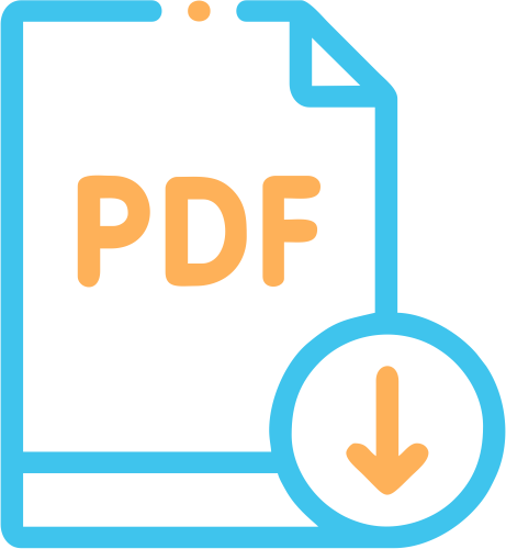 An icon of a pdf file with an arrow pointing down.