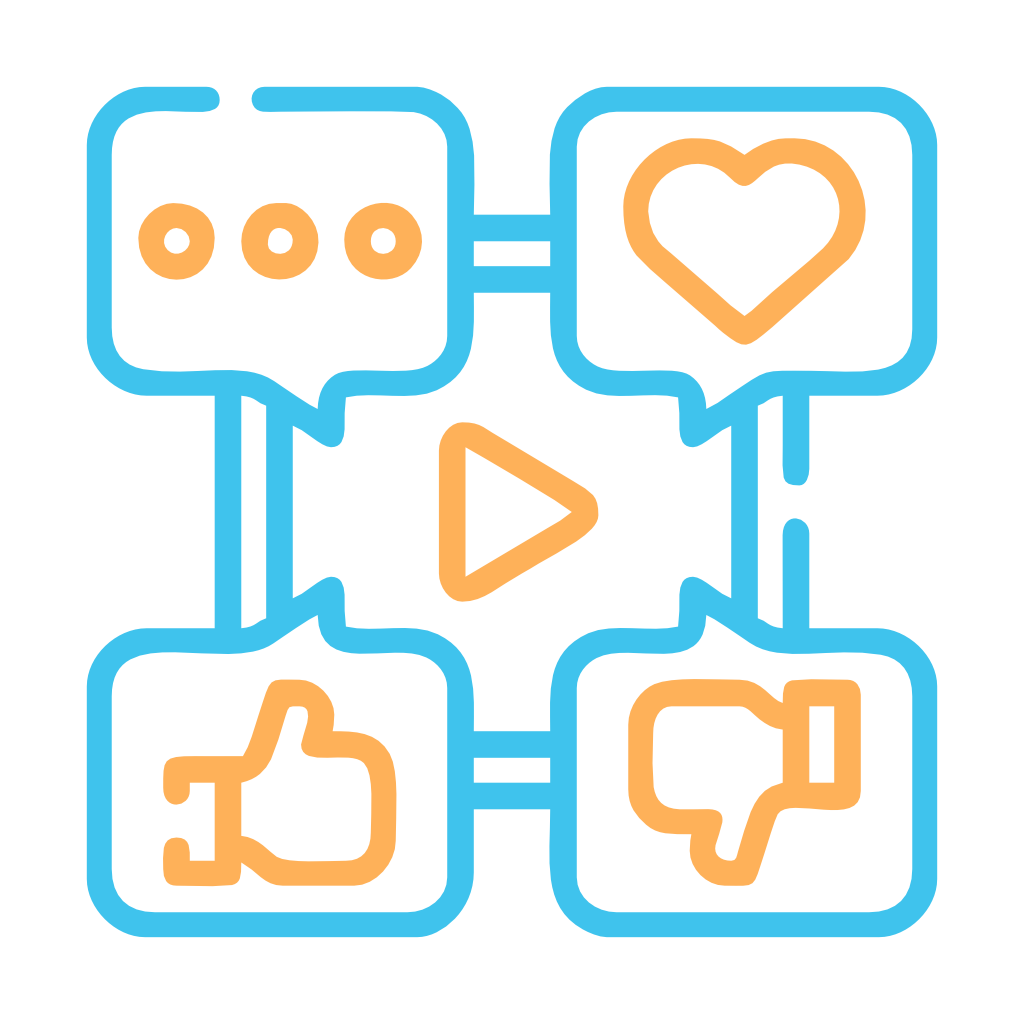 An icon of a woman surrounded by magnifying glasses.