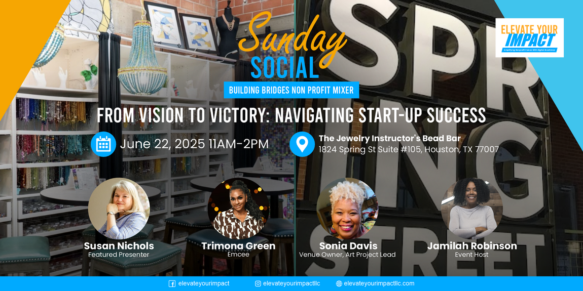 A poster for a sunday social with tamika caston miller