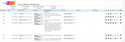 A blurred image of a social media marketing dashboard.