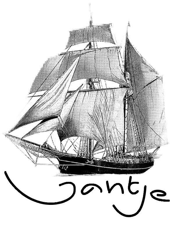 tekening zeilschip brigantijn jantje