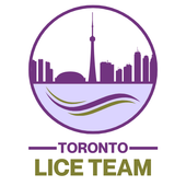 A logo for the toronto lice team with a city skyline in the background.